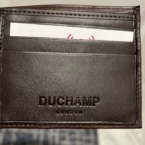 New DUCHAMP LONDON leather Slim Bifold Wallet with RFID protection multi option